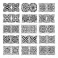 Intricate celtic knotwork patterns in a grid Royalty Free Stock Photo