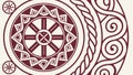 Intricate Celtic Norse Circular Pattern Motif, vector design Generative AI Royalty Free Stock Photo