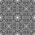 Intricate celtic style seamless pattern. Ornamental vector black and white background. Repeat Deco beautiful backdrop. Gothic