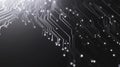 Complex circuit board design featuring glowing connections on a dark background. Generative AI Royalty Free Stock Photo