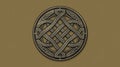 Intricate Circular Celtic Knot Pattern in 3D Metallic Style Royalty Free Stock Photo