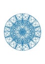 Intricate circular design composed of interconnected blue lines Royalty Free Stock Photo