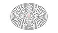 Intricate Circular Maze Puzzle for Advanced Brain Teasers, vector design Generative AI Royalty Free Stock Photo