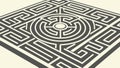 Intricate Circular Maze Puzzle, A Challenging Path to Solve vector design Generative AI Royalty Free Stock Photo