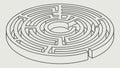 Intricate Circular Maze Puzzle Design Element Vector, vector design Generative AI Royalty Free Stock Photo