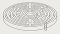 Intricate Circular Maze with Tiny Figure, vector design Generative AI Royalty Free Stock Photo