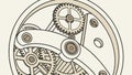 Intricate Clock Mechanism with Gears Vector, vector design Generative AI Royalty Free Stock Photo