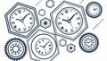 Intricate clockwork design with vintage clock face illustration vector design Generative AI