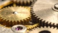 Intricate Clockwork Gears in Motion Royalty Free Stock Photo