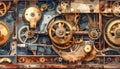 Intricate Clockwork Mechanism with Gears and Cogs Royalty Free Stock Photo