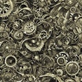 Intricate Clockwork Mechanism: A Tapestry of Gears and Cogs Royalty Free Stock Photo