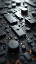 Intricate close-up of a circuit board with glowing elements
