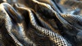 Intricate close-up of fabric folds with a futuristic network pattern