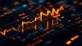 Intricate Close Up of Financial Stock Chart Displaying Market Trends with Dynamic Lines and Colorful Data Points Evoking Insight