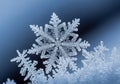 Intricate close-up of a snowflake showcasing its hexagonal Royalty Free Stock Photo