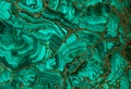 intricate, close-up view of vibrant green mineral malachite surface, showcasing swirling patterns and layers that resemble