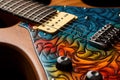 Intricate Closeup guitar. Generate Ai Royalty Free Stock Photo