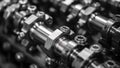 An intricate closeup of hydraulic valves and couplings working together seamlessly exemplifying the advanced engineering