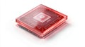 Intricate closeup of a red computer processor, unveiling the power of modern computing technology Royalty Free Stock Photo