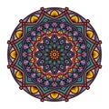 Intricate colorful mandala pattern design