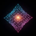 An intricate, computer-generated network of nodes and connecting lines forms a Royalty Free Stock Photo