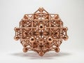 Intricate copper geometric sculpture Royalty Free Stock Photo