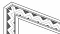 Intricate corner detail frame border with multiple layers of zigzag patterning, vector design Generative AI Royalty Free Stock Photo