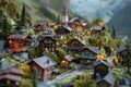 miniature Swiss Alpine mountain town