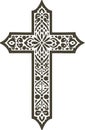 Patterned cross with sharp ends and elegant decorativeness stencil design Royalty Free Stock Photo