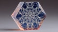 Intricate Crystal Hexagon with Delicate Floral Patterns and Depth Royalty Free Stock Photo