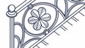 Intricate Curved Railing Design with Four-Leaf Clover Pattern, vector design Generative AI Royalty Free Stock Photo