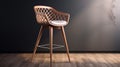 Intricate Cut-outs: 3d Model Of Contemporary Bar Stool On Dark Floor