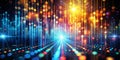 Intricate Cyberspace Silhouette Exploring the Dark Webs Data Streams and Binary Code Through a Bokeh Effect Unveiling Royalty Free Stock Photo