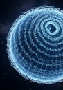 An intricate 3D digital sphere composed of interconnected points Royalty Free Stock Photo