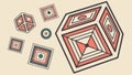 Intricate 3D Geometric Cube with Abstract Patterns, vector design Generative AI Royalty Free Stock Photo