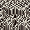 Intricate 3D Maze Pattern Royalty Free Stock Photo