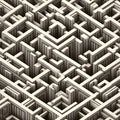 Intricate 3D Maze Pattern Royalty Free Stock Photo