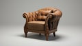 Intricate 3d Model Of A Vibrant Leather Armchair In Wealthy Portraiture Style Royalty Free Stock Photo