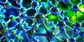 Intricate 3D Molecular Structure Model A Vibrant BlueGreen Closeup for Science Education and Visualization Royalty Free Stock Photo
