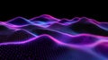 Futuristic Neon Wave Surface Abstract Data Visualization Background Royalty Free Stock Photo