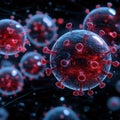This intricate 3D rendering of a virus, showcasing bright pink spikes, provides a close-up perspective of a viral particle