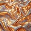Intricate 3D shapes combine to form a rich, abstract background, featuring flowing, metallic textures that reflect light
