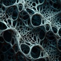 Intricate 3d Surface: Tangled Nests In Dark Cyan And Light Black