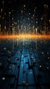 Intricate 3D visualization of the big data universe, entwined with binary code