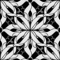 Intricate Damask black and white floral vector seamless pattern. Royalty Free Stock Photo