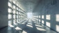 The intricate dance of light and shadows created by a series of overlapping squares on a plain surface