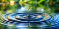 The intricate dance of water drops on a pond disturbed by a gentle breeze Generative By AI