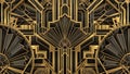 Intricate Deco Geometric Pattern in Black and Gold 20260106 stock Royalty Free Stock Photo