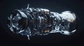 Intricate design of a futuristic engine component