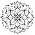 Ornate Flower Coloring Page With Circular Shapes And Translucent Overlapping
